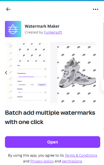 applying batch watermark with Canva free watermark maker tool