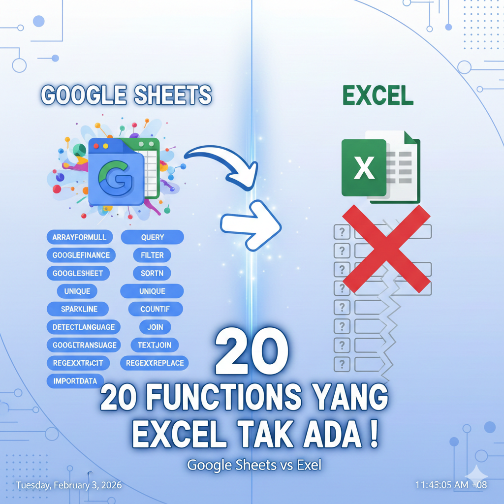 Google Sheets vs Excel: 20 functions yang Excel tak ada