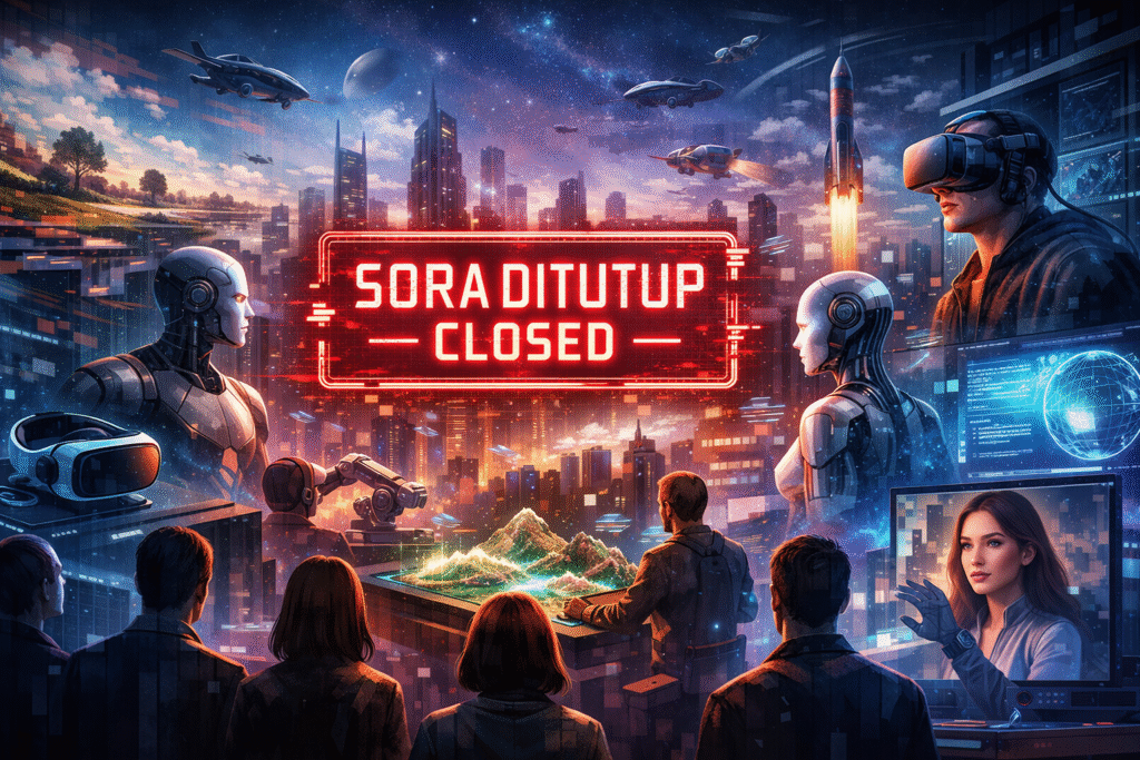 illustrasi Masa Depan Platform AI Selepas Sora Ditutup