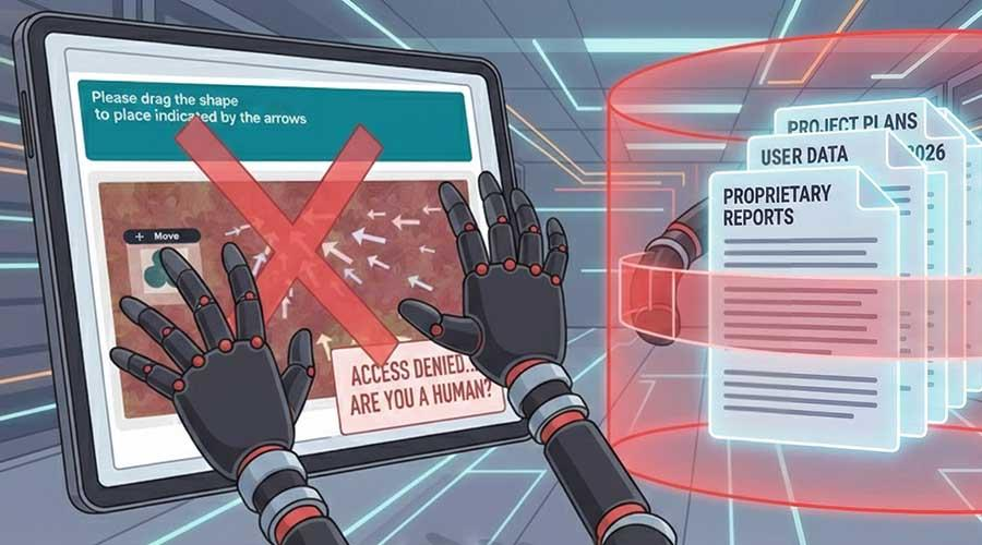 Contoh gangguan seperti CAPTCHA yang boleh menghentikan tugasan ChatGPT Work