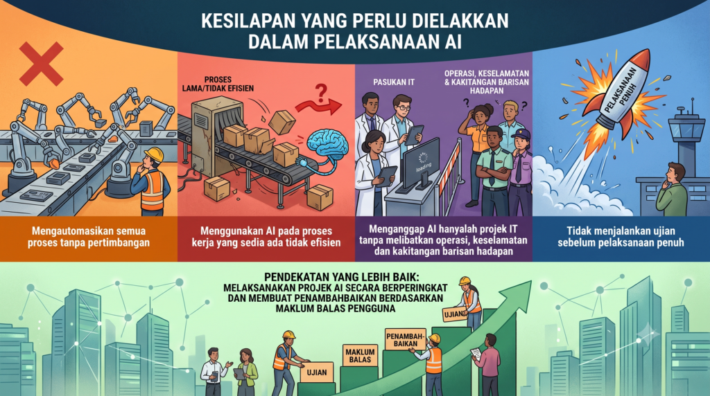 illustrasi kesilapan yang perlu dielakkan dalam pelaksanaan AI