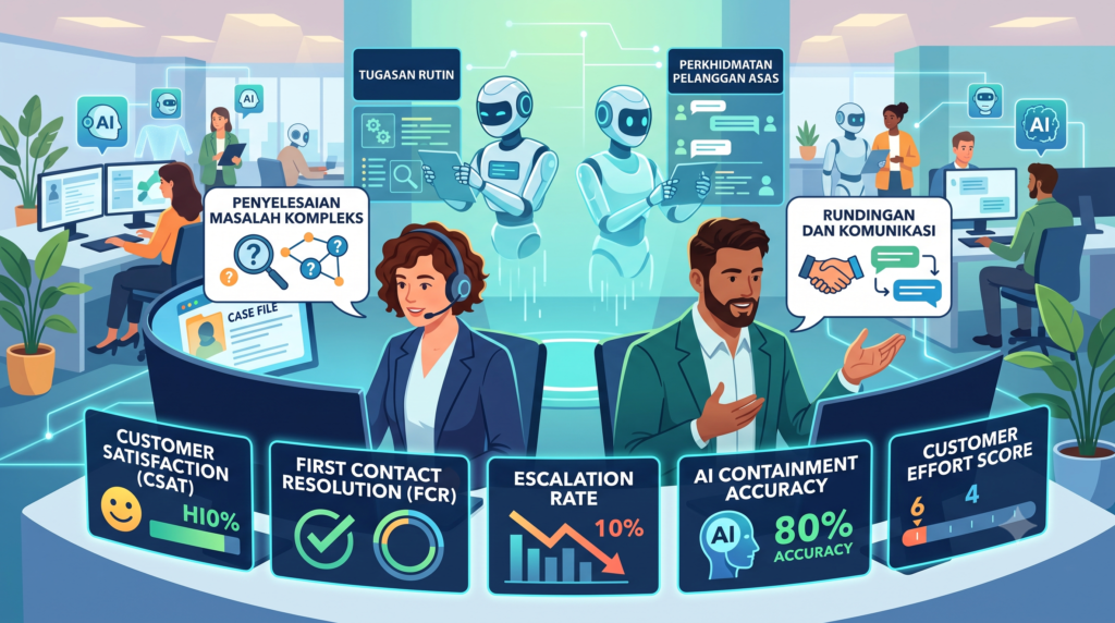 illustrasi Persediaan Pekerja dalam Era Contact Centre Hibrid AI